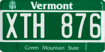 VT license plate XTH876