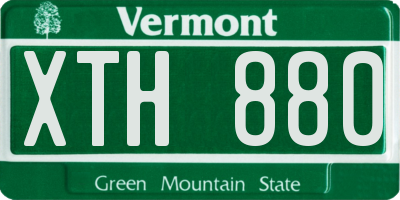 VT license plate XTH880