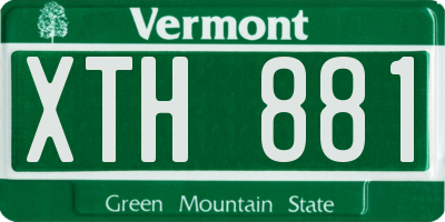 VT license plate XTH881