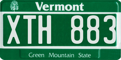 VT license plate XTH883