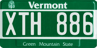 VT license plate XTH886