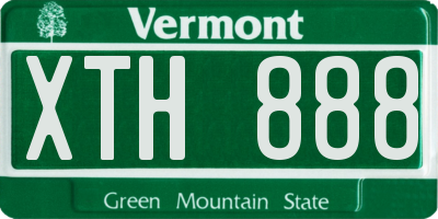 VT license plate XTH888