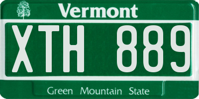 VT license plate XTH889