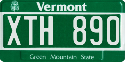 VT license plate XTH890