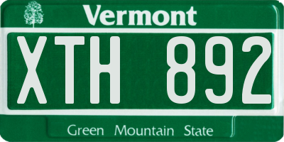 VT license plate XTH892