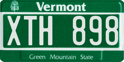 VT license plate XTH898
