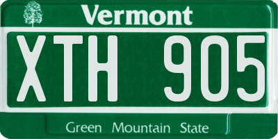 VT license plate XTH905