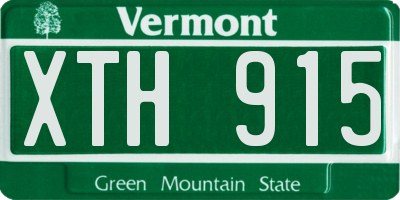 VT license plate XTH915