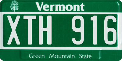 VT license plate XTH916