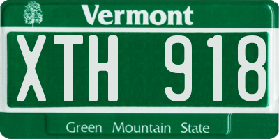 VT license plate XTH918
