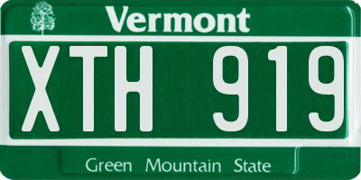 VT license plate XTH919