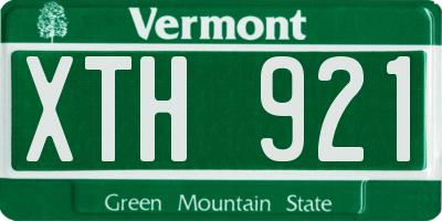 VT license plate XTH921