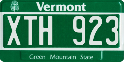 VT license plate XTH923