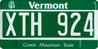 VT license plate XTH924