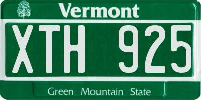 VT license plate XTH925