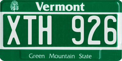VT license plate XTH926