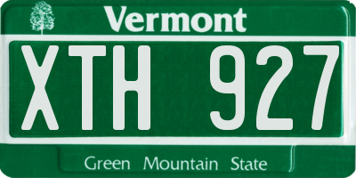 VT license plate XTH927