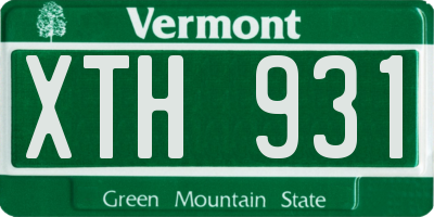 VT license plate XTH931