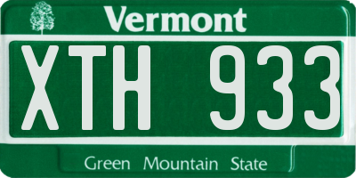 VT license plate XTH933