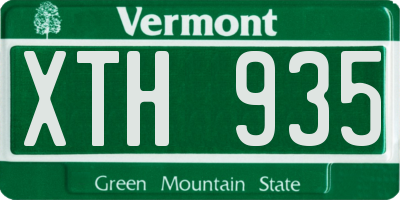 VT license plate XTH935