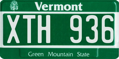 VT license plate XTH936