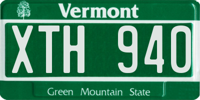 VT license plate XTH940