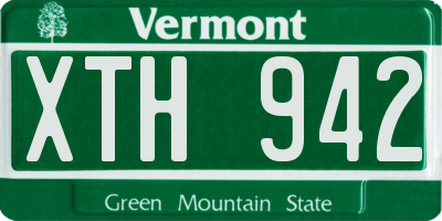 VT license plate XTH942