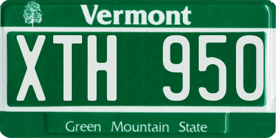 VT license plate XTH950