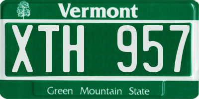 VT license plate XTH957
