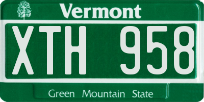 VT license plate XTH958