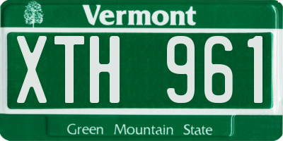 VT license plate XTH961