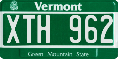 VT license plate XTH962