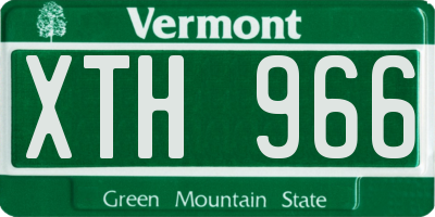 VT license plate XTH966