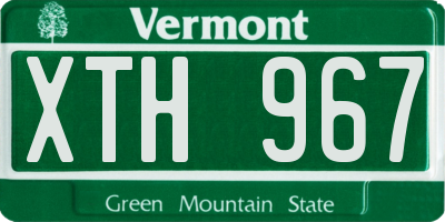 VT license plate XTH967