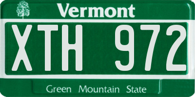 VT license plate XTH972