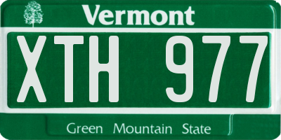 VT license plate XTH977