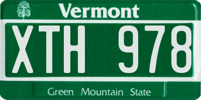 VT license plate XTH978