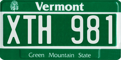 VT license plate XTH981