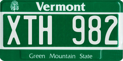 VT license plate XTH982