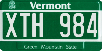 VT license plate XTH984