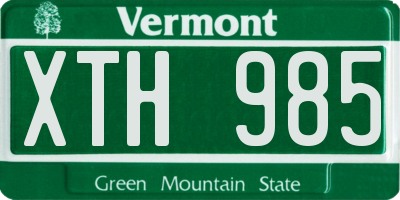 VT license plate XTH985