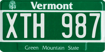 VT license plate XTH987