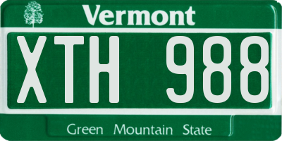 VT license plate XTH988
