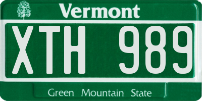 VT license plate XTH989