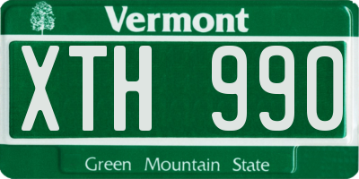 VT license plate XTH990