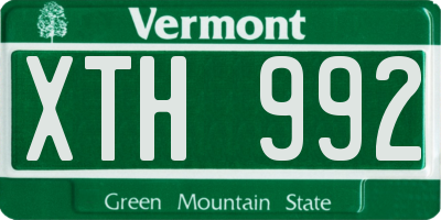 VT license plate XTH992