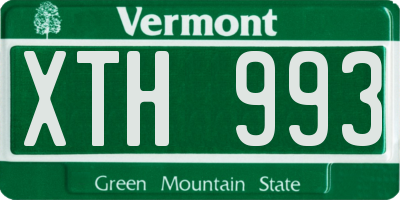 VT license plate XTH993