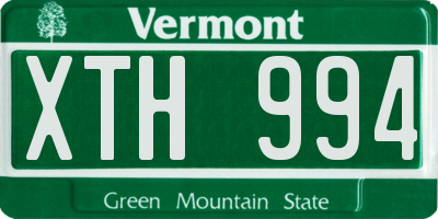 VT license plate XTH994