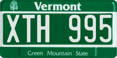 VT license plate XTH995