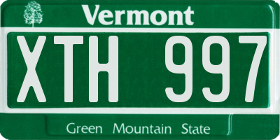 VT license plate XTH997